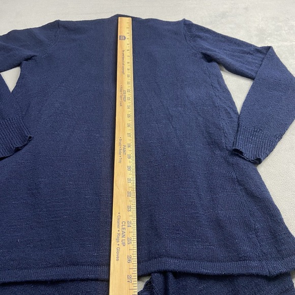 Lilly Pulitzer Sweater Cardigan Womens Large Navy Tatum Open Fringe Boho Light - Picture 7 of 10